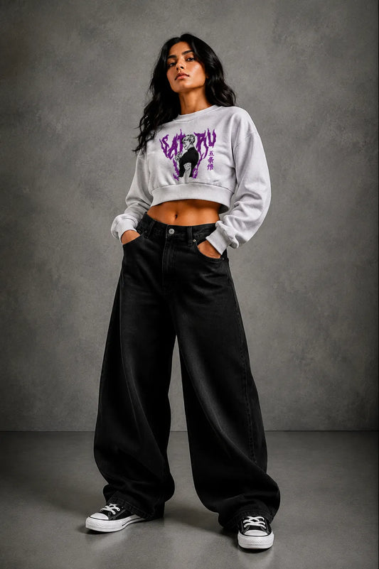 NEWTRAL WOMENS CROP SWEATSHIRT - GOJO GREY 2