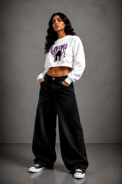 NEWTRAL WOMENS CROP SWEATSHIRT - GOJO WHITE 2