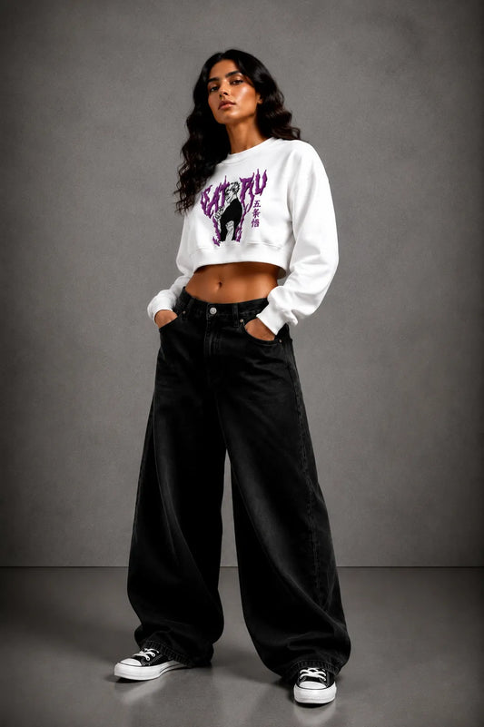 NEWTRAL WOMENS CROP SWEATSHIRT - GOJO WHITE 2