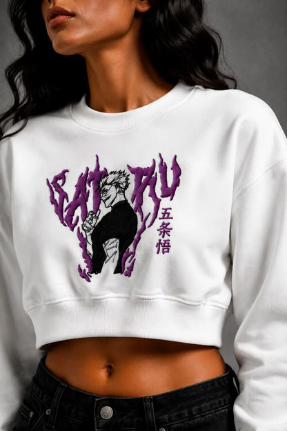 NEWTRAL WOMENS CROP SWEATSHIRT - GOJO WHITE 2