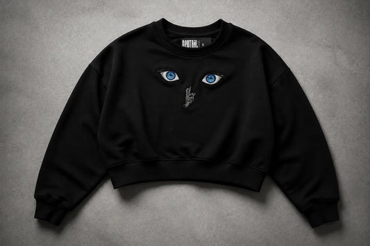 NEWTRAL WOMENS CROP SWEATSHIRT - GOJO BLACK