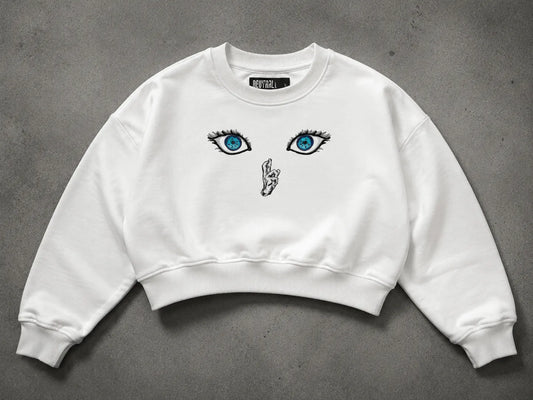 NEWTRAL WOMENS CROP SWEATSHIRT - GOJO WHITE