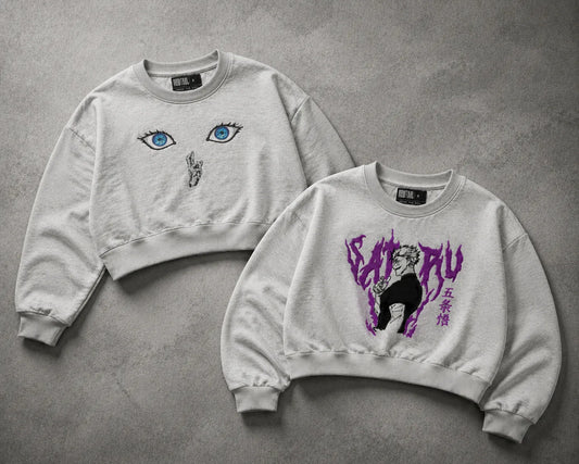 NEWTRAL WOMENS CROP SWEATSHIRT GREY COMBO