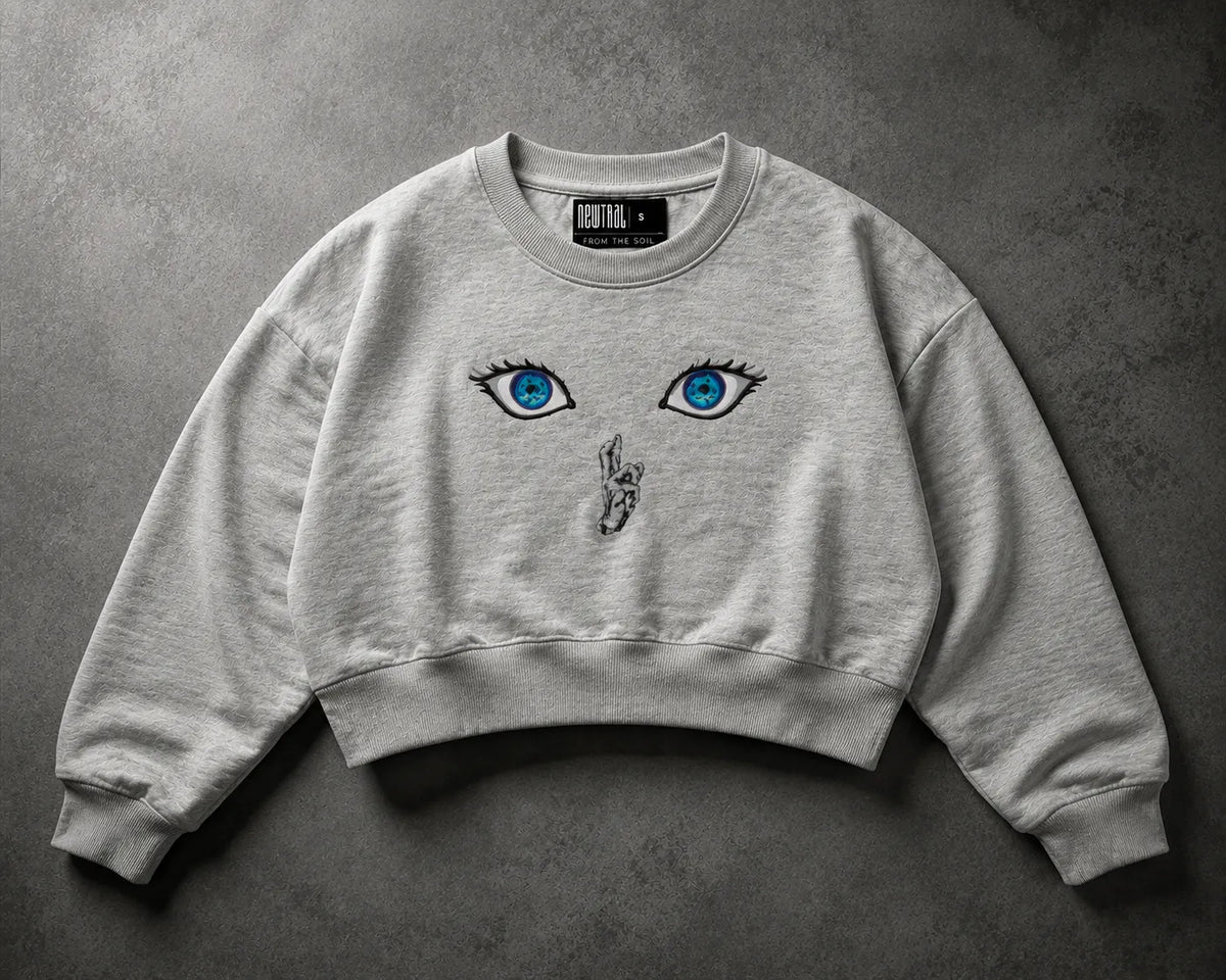 NEWTRAL WOMENS CROP SWEATSHIRT - GOJO GREY 1