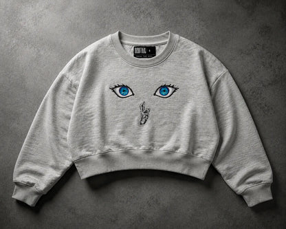 NEWTRAL WOMENS CROP SWEATSHIRT - GOJO GREY 1