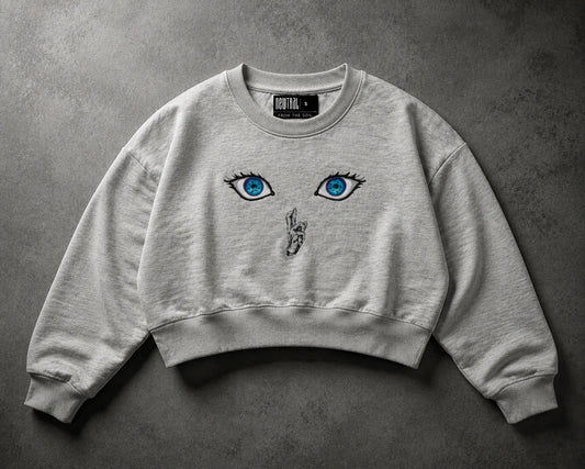 NEWTRAL WOMENS CROP SWEATSHIRT - GOJO GREY 1